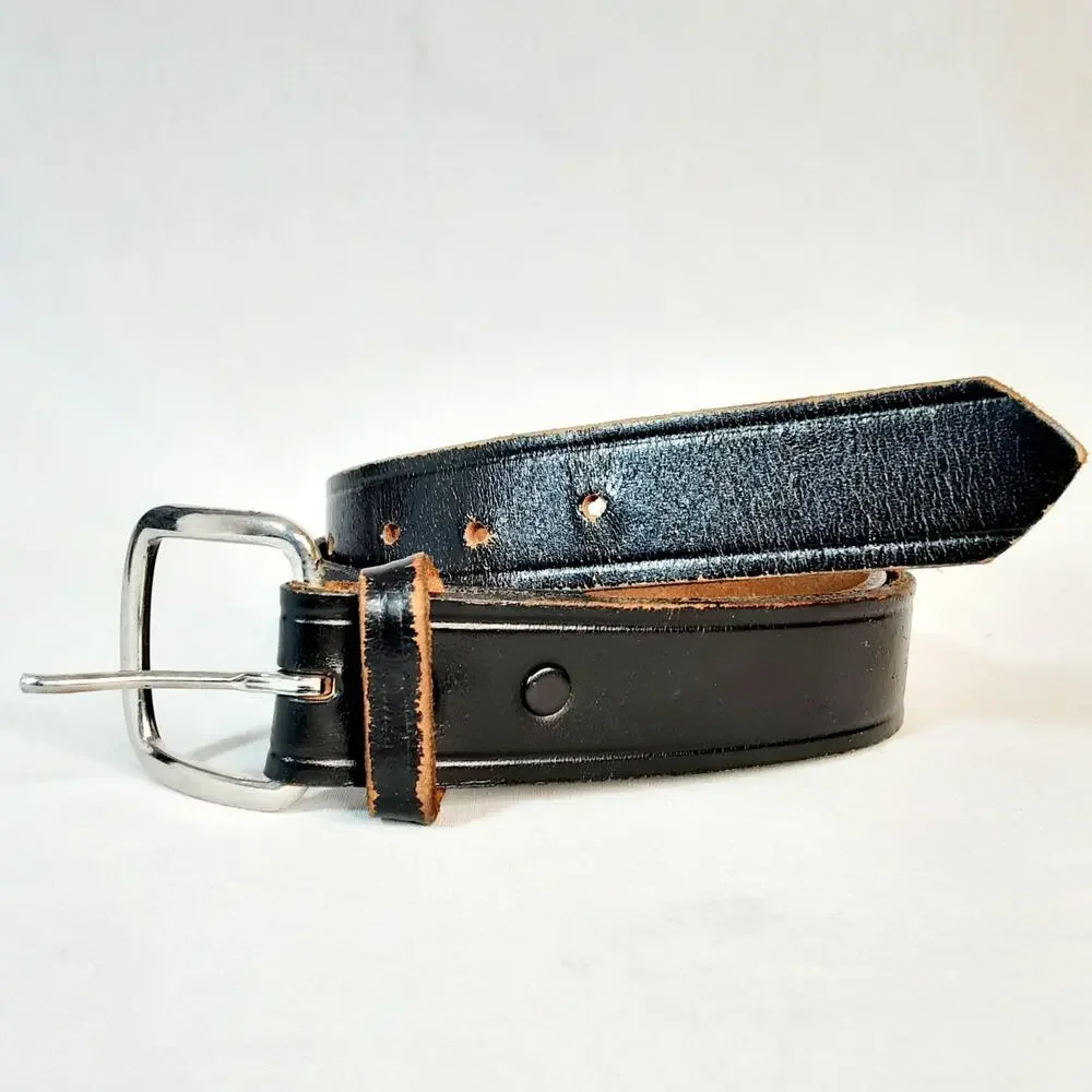 Distressed Vintage US Postal Approved Uniform Work Belt 30 Top Grain Leather